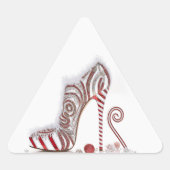 Fashionable Kerstmis Stiletto Triangle Sticker (Voorkant)