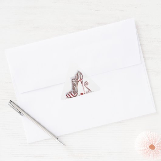 Fashionable Kerstmis Stiletto Triangle Sticker (Envelop)