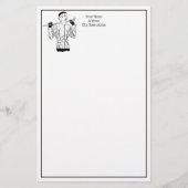 Fashionable Lady Golfer met Golf Club uit de jaren Briefpapier (Voorkant)