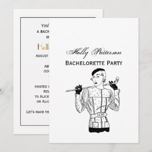 Fashionable Lady Golfer met Golf Club uit de jaren Kaart