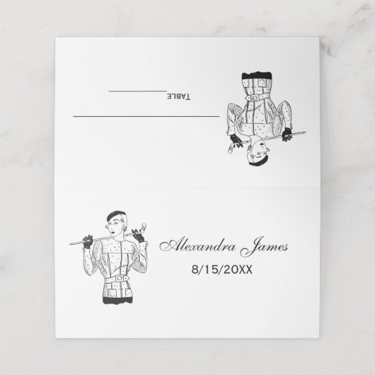 Fashionable Lady Golfer met Golf Club uit de jaren Plaatskaartje (Buitenkant ongevouwen)