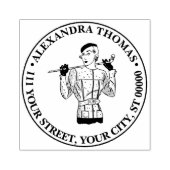 Fashionable Lady Golfer met Golf Club uit de jaren Rubberstempel (Afrduk)