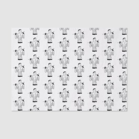 Fashionable Lady Golfer met Golf Club uit de jaren Tissuepapier (Voorkant)