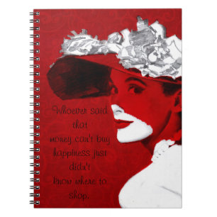 Fashionable Lady in Red Notebook Notitieboek