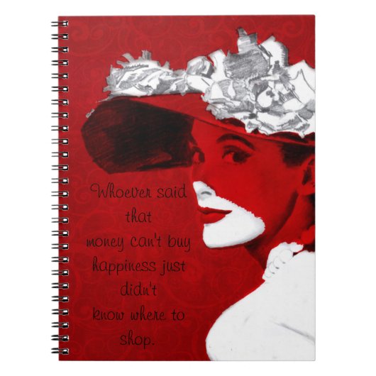 Fashionable Lady in Red Notebook Notitieboek (Voorkant)