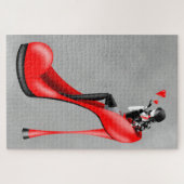 Fashionable Lady in Stiletto Jigzaag Puzzle Legpuzzel (Horizontaal)