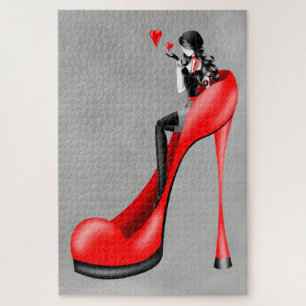 Fashionable Lady in Stiletto Jigzaag Puzzle Legpuzzel