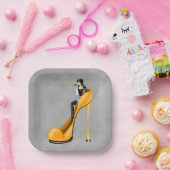Fashionable Lady in Stiletto Paper Bord (Feest)