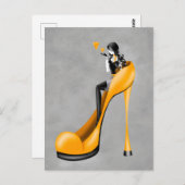 Fashionable Lady in Stiletto  Postcard Briefkaart (Voorkant / Achterkant)