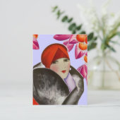 Fashionable Lady Inture Brunch Aftermiddag Tea Kaart (Staand voorkant)