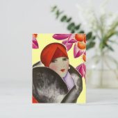 Fashionable Lady Inture Brunch Aftermiddag Tea Kaart (Staand voorkant)