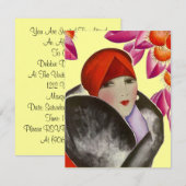 Fashionable Lady Inture Brunch Aftermiddag Tea Kaart (Voorkant / Achterkant)