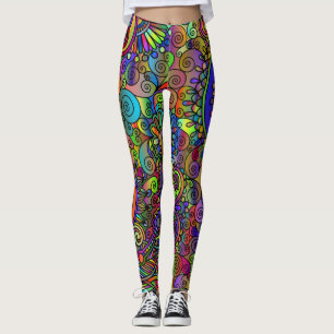 Fashionable leggings in psychedelia stijl