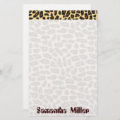 Fashionable Leopard Print gepersonaliseerde kantoo Briefpapier (Voorkant / Achterkant)