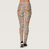 Fashionable leopard print, vogels van het Paradijs Leggings (Achterkant)