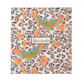 Fashionable leopard print, vogels van het Paradijs Notitieblok (Voorkant)