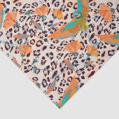 Fashionable leopard print, vogels van het Paradijs Tissuepapier (Detail)