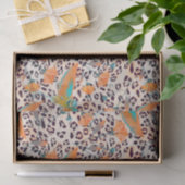 Fashionable leopard print, vogels van het Paradijs Tissuepapier (Geschenk)
