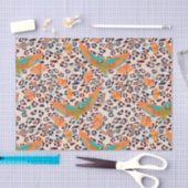 Fashionable leopard print, vogels van het Paradijs Tissuepapier (Craft)