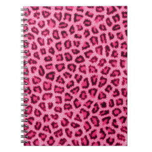 Fashionable leopardehuid fluffelbont, effect notitieboek