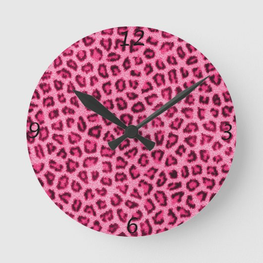 Fashionable leopardehuid fluffelbont, effect ronde klok (Voorkant)