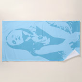 Fashionable Light Blue Dancing Girl Silhouette Strandlaken (Voorkant)