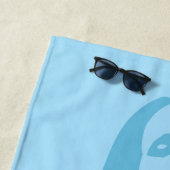 Fashionable Light Blue Dancing Girl Silhouette Strandlaken (In situ)