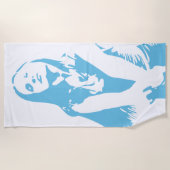 Fashionable Light Blue Dancing Girl Silhouette Strandlaken (Voorkant)