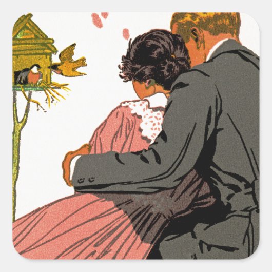 Fashionable Lovers Vierkante Sticker (Voorkant)