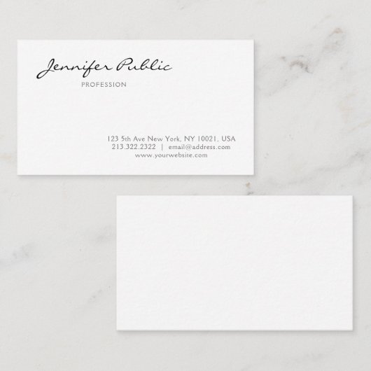 Fashionable Minimalistisch Trending Modern Plain Visitekaartje (Voorkant / Achterkant)