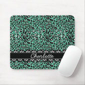 Fashionable Mint Leopard Print and Lace Muismat (Met muis)