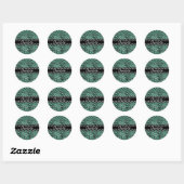 Fashionable Mint Leopard Print and Lace Ronde Sticker (Vel)