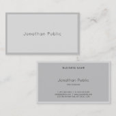 Fashionable Modern Elegant Sleek Gray Trendy Plain Visitekaartje (Voorkant / Achterkant)