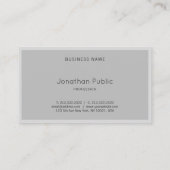 Fashionable Modern Elegant Sleek Gray Trendy Plain Visitekaartje (Achterkant)