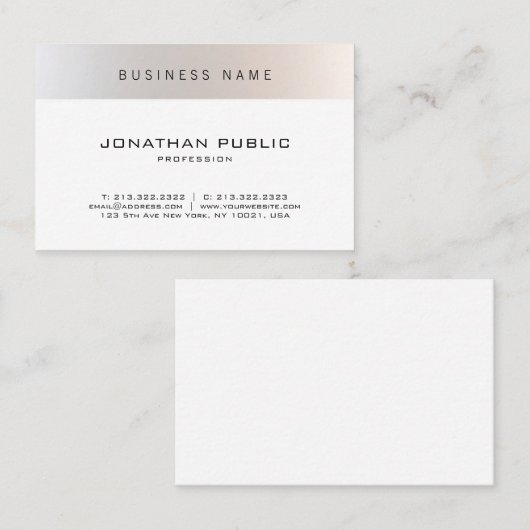 Fashionable Modern Minimal Professional Plain Visitekaartje (Voorkant / Achterkant)