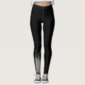 Fashionable Monochrome Urban Graffiti Smear Leggings (Voorkant)