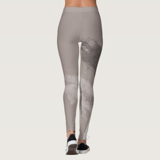 Fashionable Monochrome Urban Graffiti Smear Leggings (Achterkant)