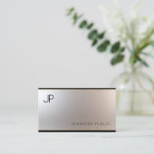 Fashionable Monogram Glamor Gold Silver Uniek Visitekaartje (Staand voorkant)