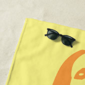 Fashionable Oranje Danser Girl Silhouette Strandlaken (In situ)