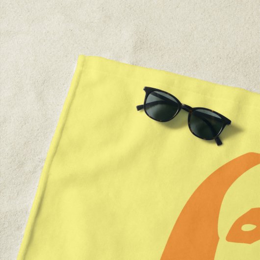 Fashionable Oranje Danser Girl Silhouette Strandlaken (In situ)