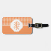 Fashionable Oranje Sound Bar Monogram en Naam Bagagelabel (Voorkant horizontaal)
