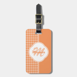 Fashionable Oranje Sound Bar Monogram en Naam Bagagelabel