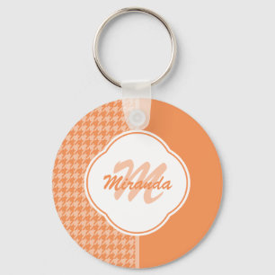 Fashionable Oranje Sound Bar Monogram en Naam Sleutelhanger