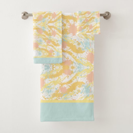 Fashionable Paint Splash Bath Towel Set Bad Handdoek (Insitu)
