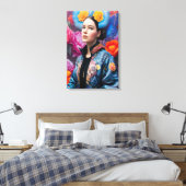 Fashionable prinses in een jas canvas afdruk (Insitu (Slaapkamer))