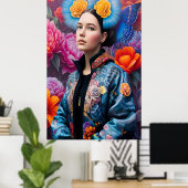 Fashionable prinses in een jas poster (Thuiskantoor)