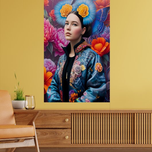 Fashionable prinses in een jas poster (Woonkamer 2)