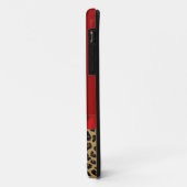 Fashionable Red & Jaguar Print iPhone 5 Hoesje (Achterkant/links)