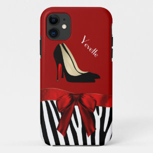 Fashionable Red & Zebra Print iPhone 5 Hoesje