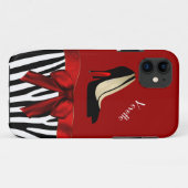 Fashionable Red & Zebra Print iPhone 5 Hoesje (Achterkant (horizontaal))